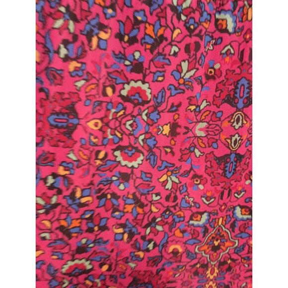 Canyon Retreat Womens Midi Skirt Size 1X Pink Floral Tiered BOHO Festival - Picture 4 of 10